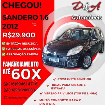 RENAULT SANDERO 1.6 PRIVILÈGE 8V FLEX 4P MANUAL RENAULT SANDERO 1.6 PRIVILÈGE 8V FLEX 4P MANUAL
